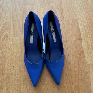 NWT Zara Blue Heels